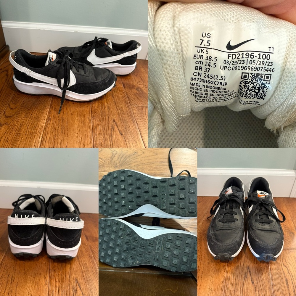 Nike Kids Black and White Athletic Sneakers